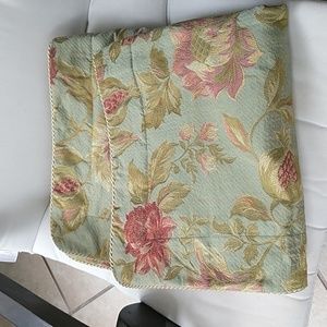 New Green Floral Pillow Shams Ashley Furniture Rope Braided Edge Standard